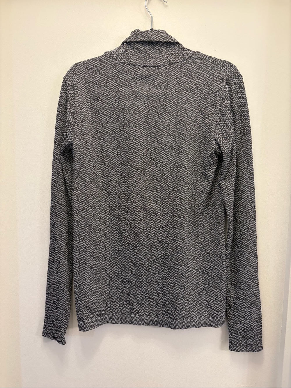 Athleta Gray Marled Funnel Cowl Neck Turtleneck Long Sleeve Top M - Picture 6 of 9